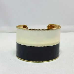 Bijou drive black and white cuff bracelet